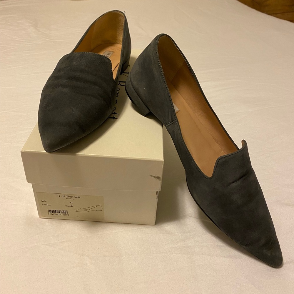 LK Bennett Arie Grey Suede Loafer - Size 41/US 10 - Excellent Condition! - Picture 4 of 5